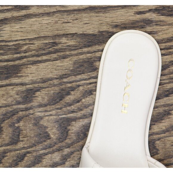 Coach Womens Quilted Slide Holly Sandal CR047 Chalk Off White 5.5B - Picture 8 of 10